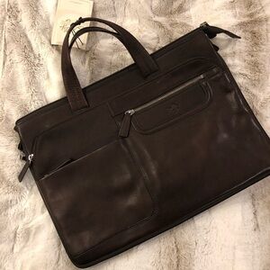Scully Leather Nylon Work Bag Satchel 11 1/2”x16”